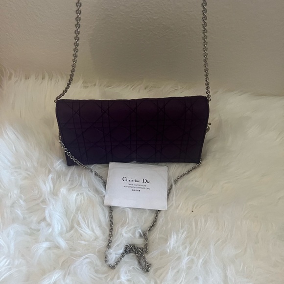 Lady Dior Purple Pouch With Chain - Picture 4 of 5
